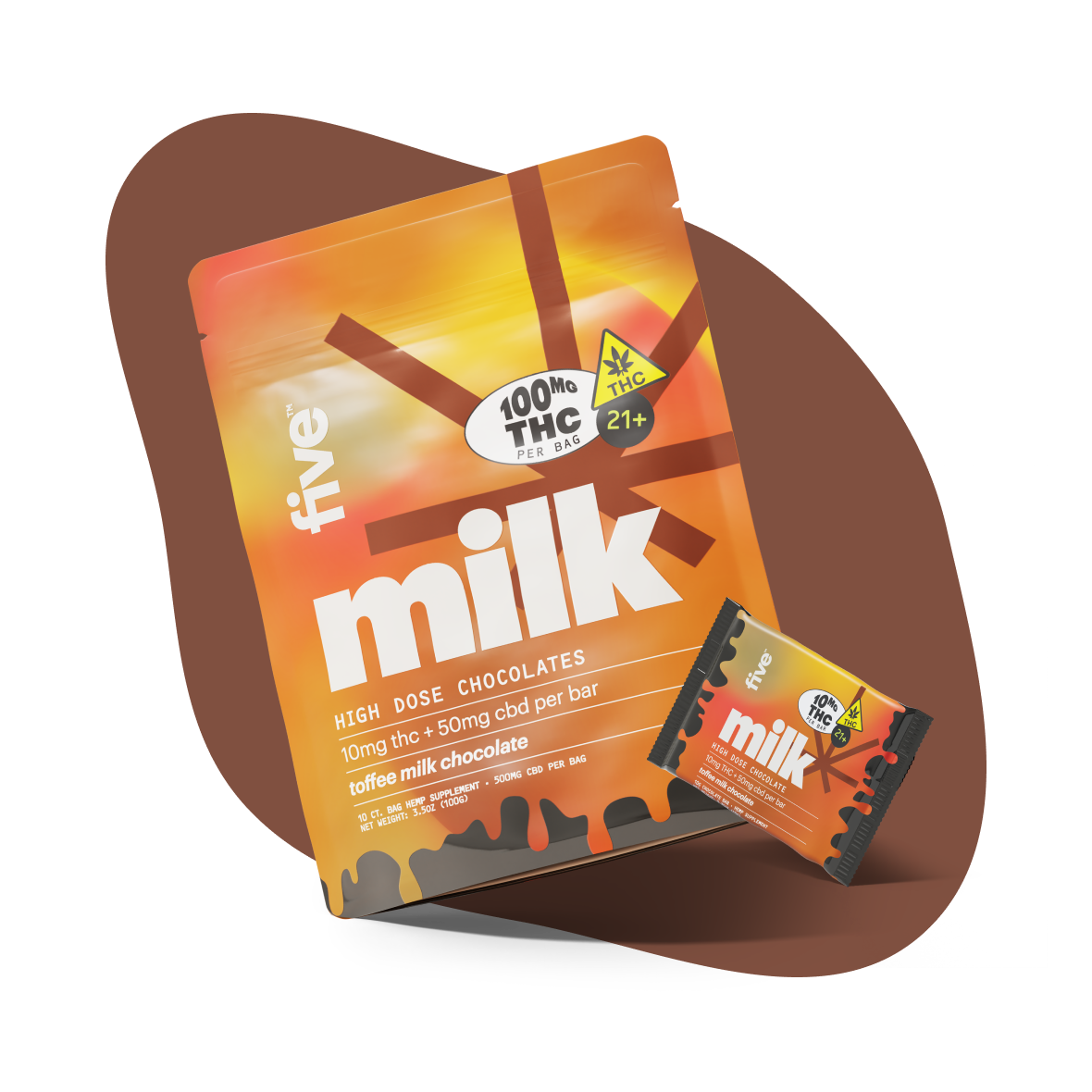 Toffee THC Milk Chocolate with 10 mg THC